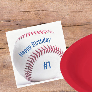 Servilleta De Papel Béisbol redondo con Fiesta de nombre y edad
