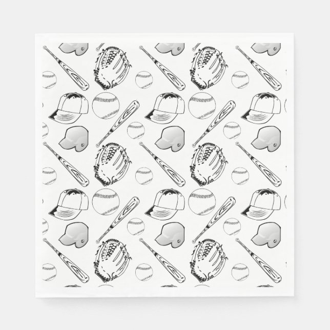 Servilleta De Papel Béisbol/ Softball Collage Napkins (Anverso)