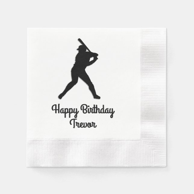 Servilleta De Papel Béisbol: Un cumpleaños personalizado (Anverso)