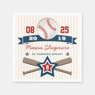 SERVILLETA DE PAPEL BÉISBOL Y BAÑO CUMPLEAÑOS