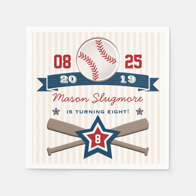 SERVILLETA DE PAPEL BÉISBOL Y BAÑO CUMPLEAÑOS (Anverso)