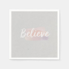 Servilleta De Papel Believe calligraphic text