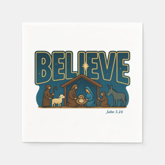 Servilleta De Papel Believe Nativity (Anverso)