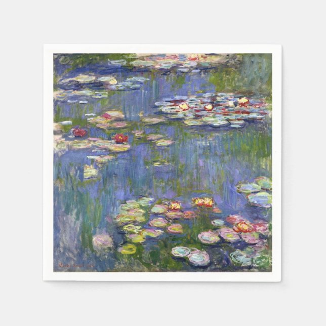 Servilleta De Papel Bella Artes Monet Water Lilies (1916) (Anverso)