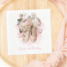 Servilleta De Papel Bella bailarina Ballerina acuarela rosa