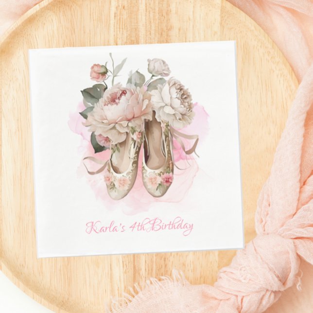 Servilleta De Papel Bella bailarina Ballerina acuarela rosa (Subido por el creador)
