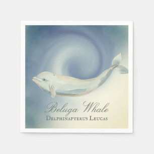 Servilleta De Papel Bella ballena Beluga, Delphinapterus Leucas
