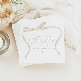Servilleta De Papel BELLA Ivory Bow ella está atando la ducha nupcial