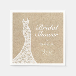 Servilleta De Papel Bella playa Bridal Ducha Napkin blanco