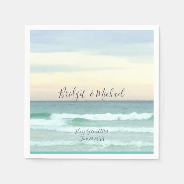 Servilleta De Papel Bella playa Naturaleza Boda Napkins (Anverso)