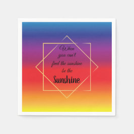 Servilleta De Papel bella puesta de sol vibrante con borde dorado