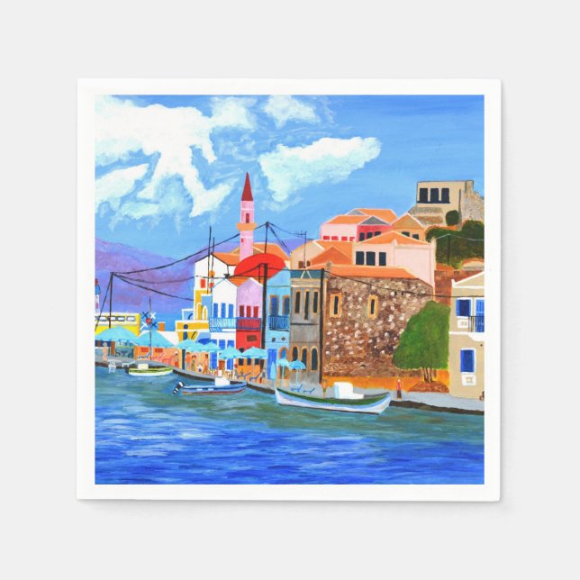 Servilleta De Papel bellas toallas de Grecia (Anverso)