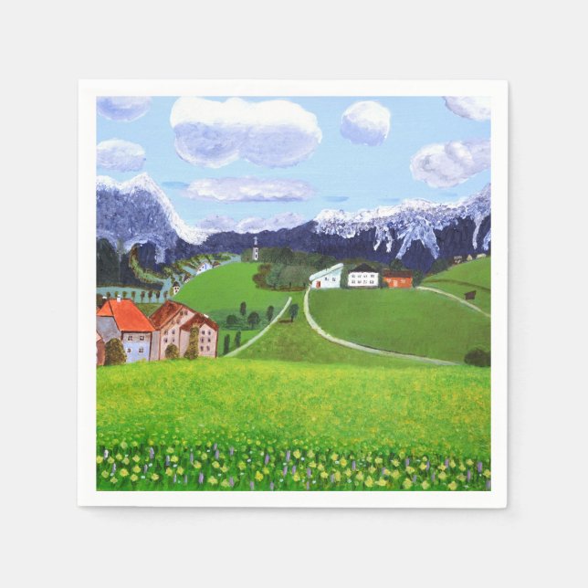 Servilleta De Papel Bellas toallas de Noruega (Anverso)