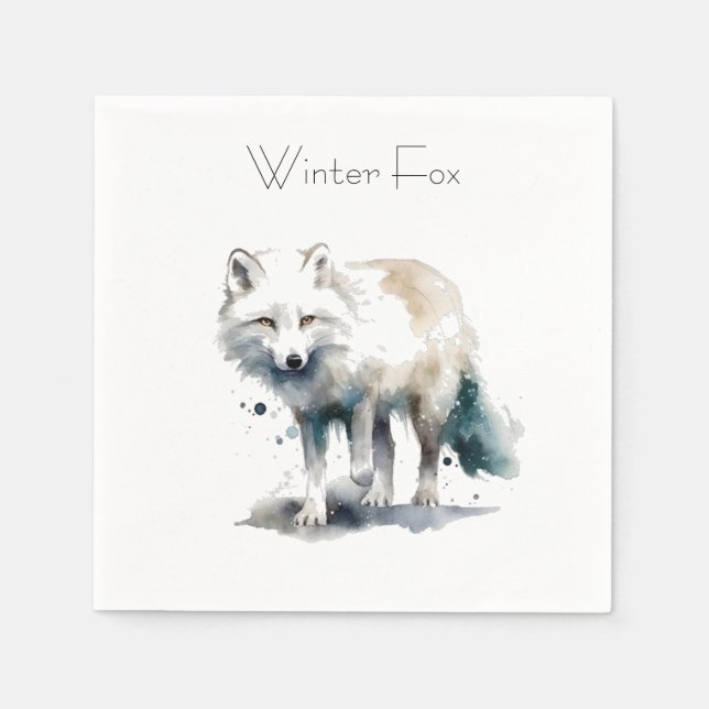 Servilleta De Papel Belleza ártica: personalizado de Winter Fox (Anverso)