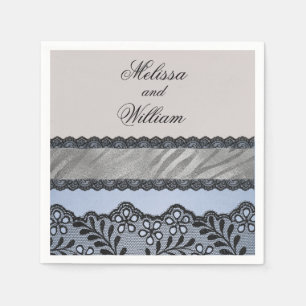 Servilleta De Papel Belleza azul y negra