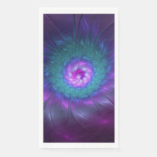 Servilleta De Papel Belleza floral abstracta arte fractal colorido flo