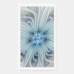 Servilleta De Papel Belleza floral abstracta moderna flor pastel azul