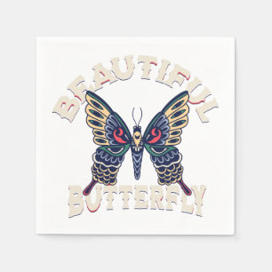 Servilleta De Papel belleza-mariposa-retro-vector-arte-ilustracion-