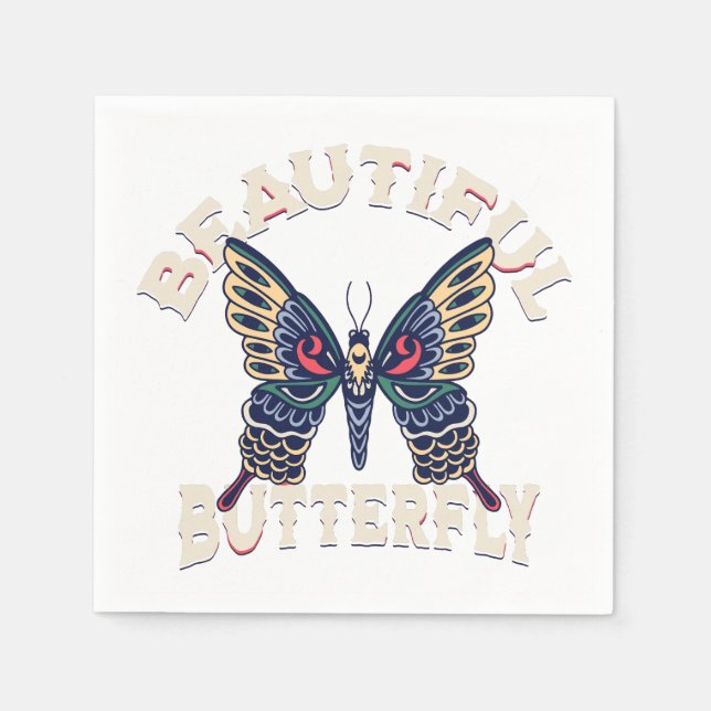 Servilleta De Papel belleza-mariposa-retro-vector-arte-ilustracion- (Anverso)