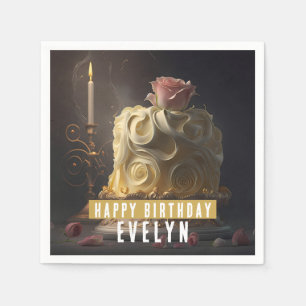 Servilleta De Papel Belleza y el pastel de cumpleaños de la bestia -