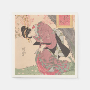 Servilleta De Papel Bellezas bajo flores de cerezo Vintage Ukiyo-e