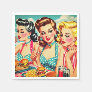 Servilleta De Papel Bellezas retro apuntar