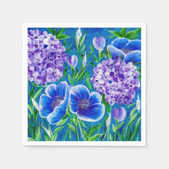 Servilleta De Papel Bellisima Hydrangea Floral Napkins (Anverso)