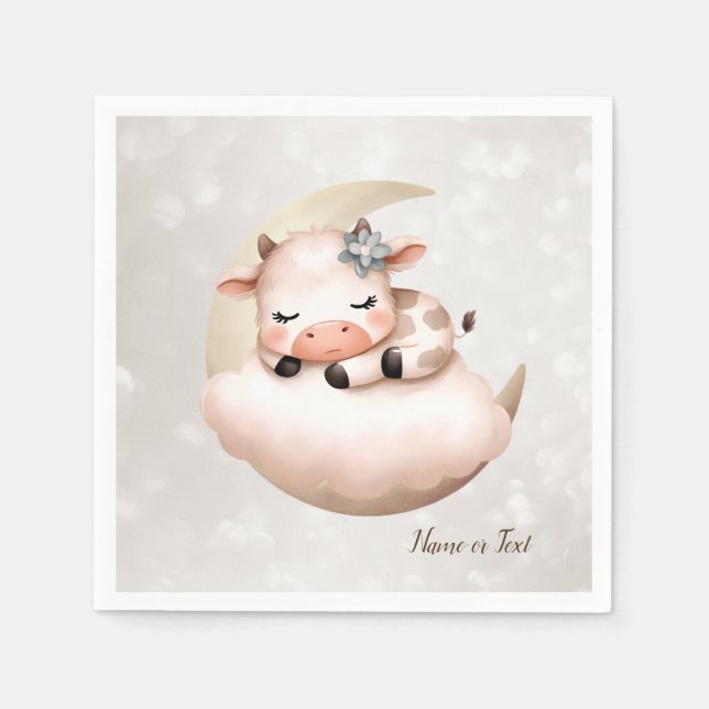 Servilleta De Papel Bellos animales de bebé que duermen (Anverso)