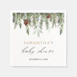 Servilleta De Papel Bellotas de pino de invierno rústico