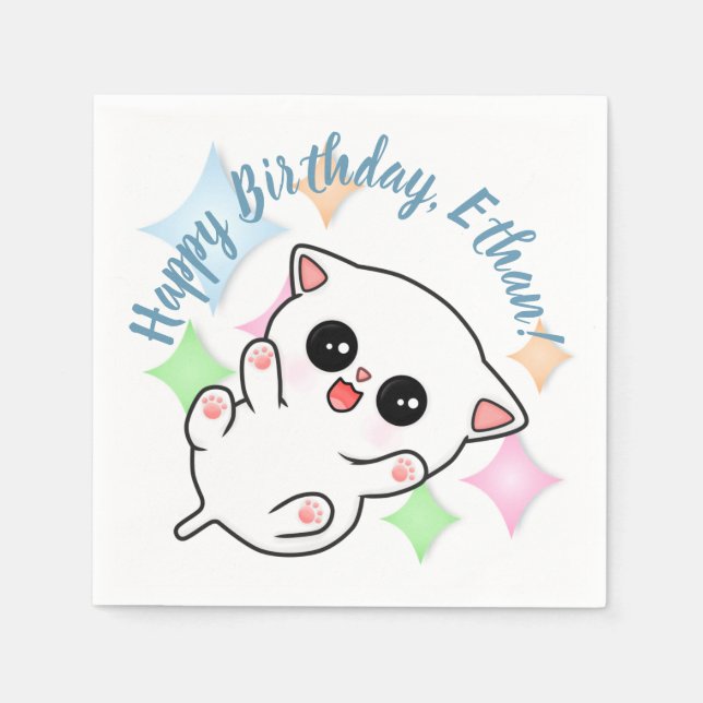 Servilleta De Papel Belly Rub Time Kitten (Anverso)