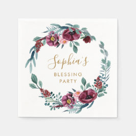 Servilleta De Papel Bendición Fiesta de floral madre personalizada