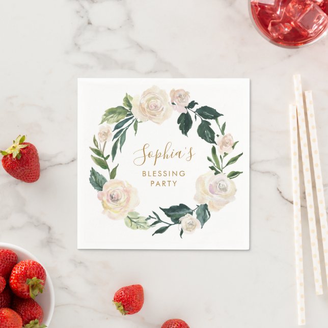 Servilleta De Papel Bendición Fiesta de floral madre personalizada (In situ)