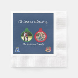 Servilleta De Papel Bendiciones de Navidad Santa Natividad | 2 Fotos