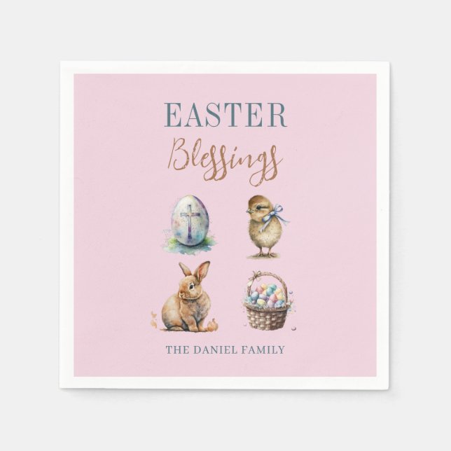 Servilleta De Papel Bendiciones de Pascua (Anverso)
