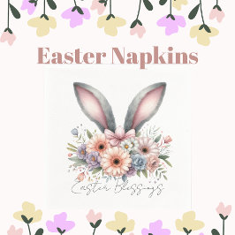 Servilleta De Papel Bendiciones de Pascua Brunch lindo conejito orejas