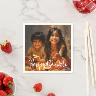 Servilleta De Papel Bendiciones Radiantes: Alegría de Diwali con Niños