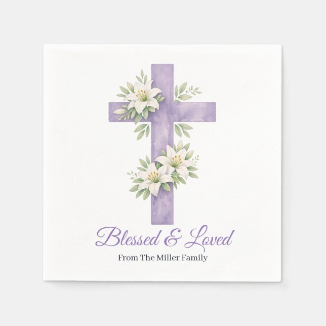 Servilleta De Papel Bendiciones religiosas de Pascua Día de la Madre C (Anverso)