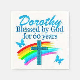 SERVILLETA DE PAPEL BENDIDOS POR DIOS POR 60 NAPKINS PERSONALIZADOS