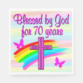SERVILLETA DE PAPEL BENDIDOS POR DIOS POR 70 AÑOS PAPEL NAPKINS