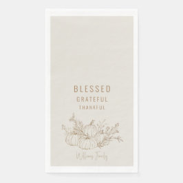 Servilleta De Papel Bendita fiesta agradecida por la calabaza simple