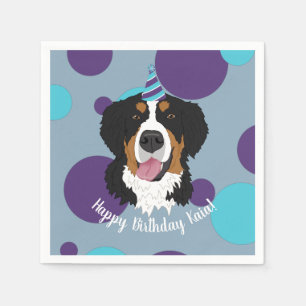 Servilleta De Papel Bernese Mountain Dog Birthday