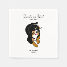 Bernese Mountain Dog Boda Cocktail Napkins