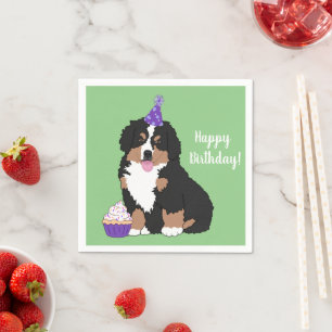 Servilleta De Papel Bernese Mountain Dog Puppy Birday