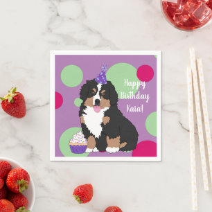 Servilleta De Papel Bernese Mountain Dog Puppy Birday