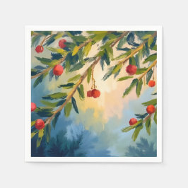 Servilleta De Papel Berrias de invierno y vegetación | Fiesta de vacac