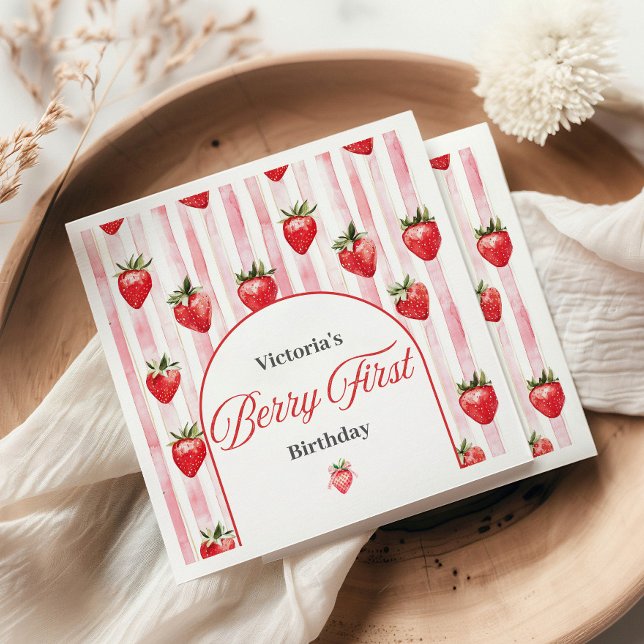 Servilleta De Papel Berry First Birday Napkins (Subido por el creador)