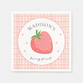 Servilleta De Papel Berry First Birday Paper Napkin Strawberry Fiesta