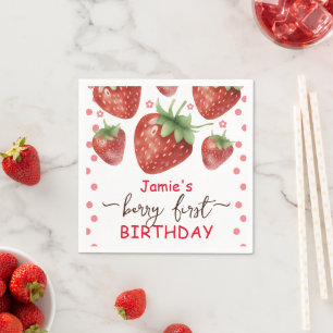 Servilleta De Papel Berry First Birday Watercolor