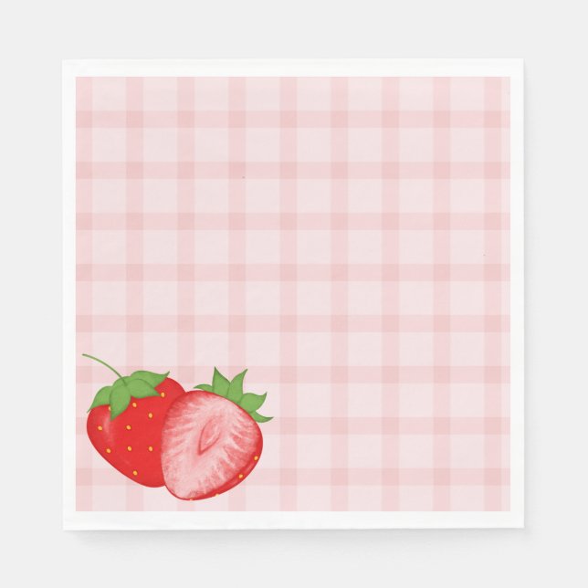 Servilleta De Papel Berry First Birthday Party Napkins (Anverso)