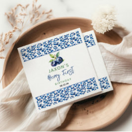 Servilleta De Papel Berry First Blueberry Primer Fiesta de cumpleaños